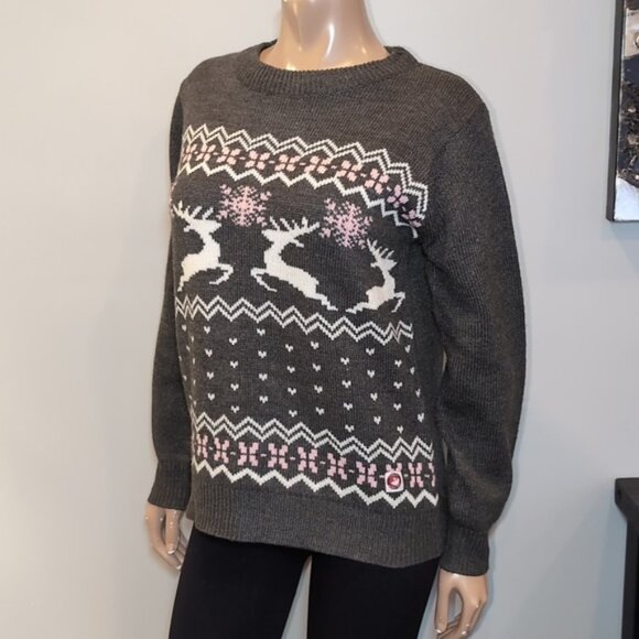 Canada Weathergear Winter Knit Sweater Nordic Christmas Reindeer Fair Isle Large - Picture 5 of 13